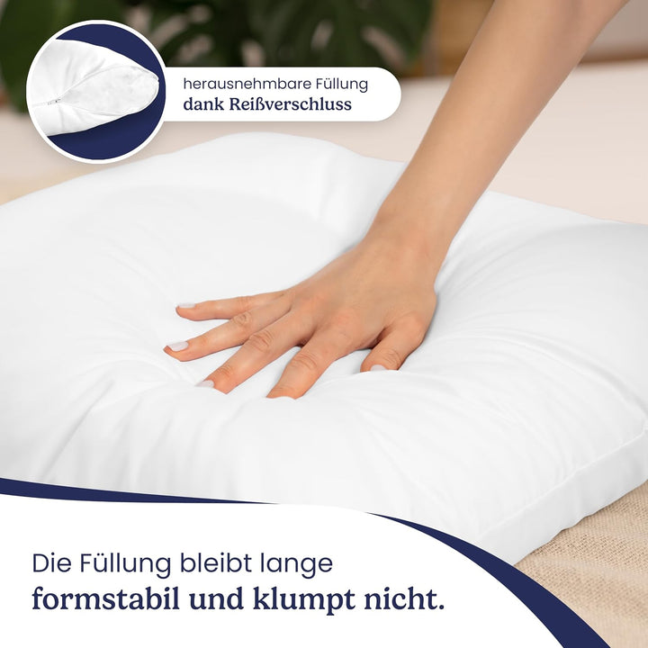 Gentle North Kopfkissen (45x45 cm gross) - 4er Set Kissen für Bett und als Dekokissen - Mit Reissver