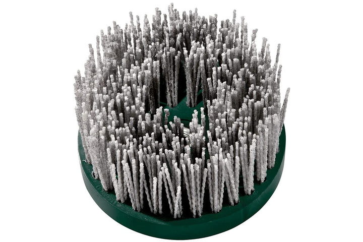 metabo Tellerbürste 130 mm M14 P80 SiC – Schleifbürste mit gewellten Siliciumcarbid-Borsten Ø 1,27 m