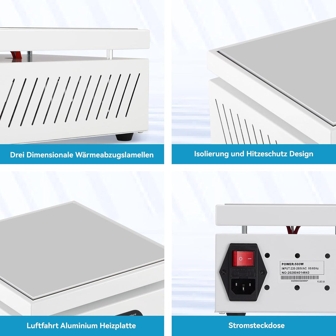 Heizplatte Löten 550W mit LED Mikrocomputer,Vorheizplatte für SMD Lötstation,PCB Rework & Elektronik