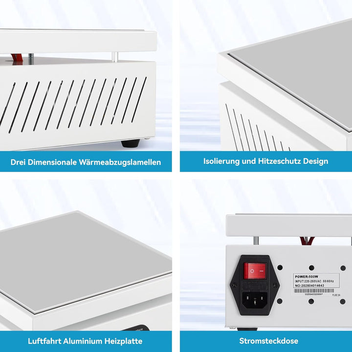 Heizplatte Löten 550W mit LED Mikrocomputer,Vorheizplatte für SMD Lötstation,PCB Rework & Elektronik