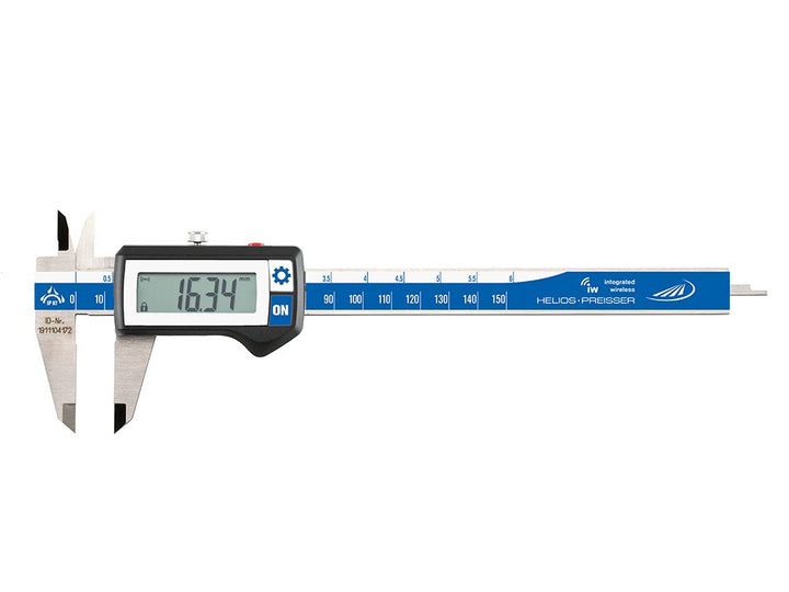 Integrated Wireless - Digitaler Taschenmessschieber mit integriertem Funk, IP67, eckiges Tiefenmass,