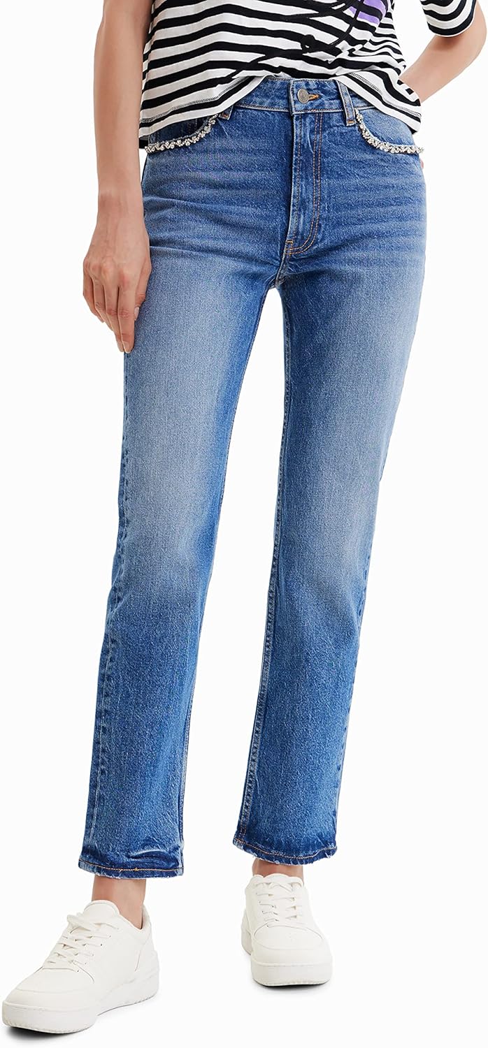 Desigual Damen Casual Pants 34 Blau, 34 Blau