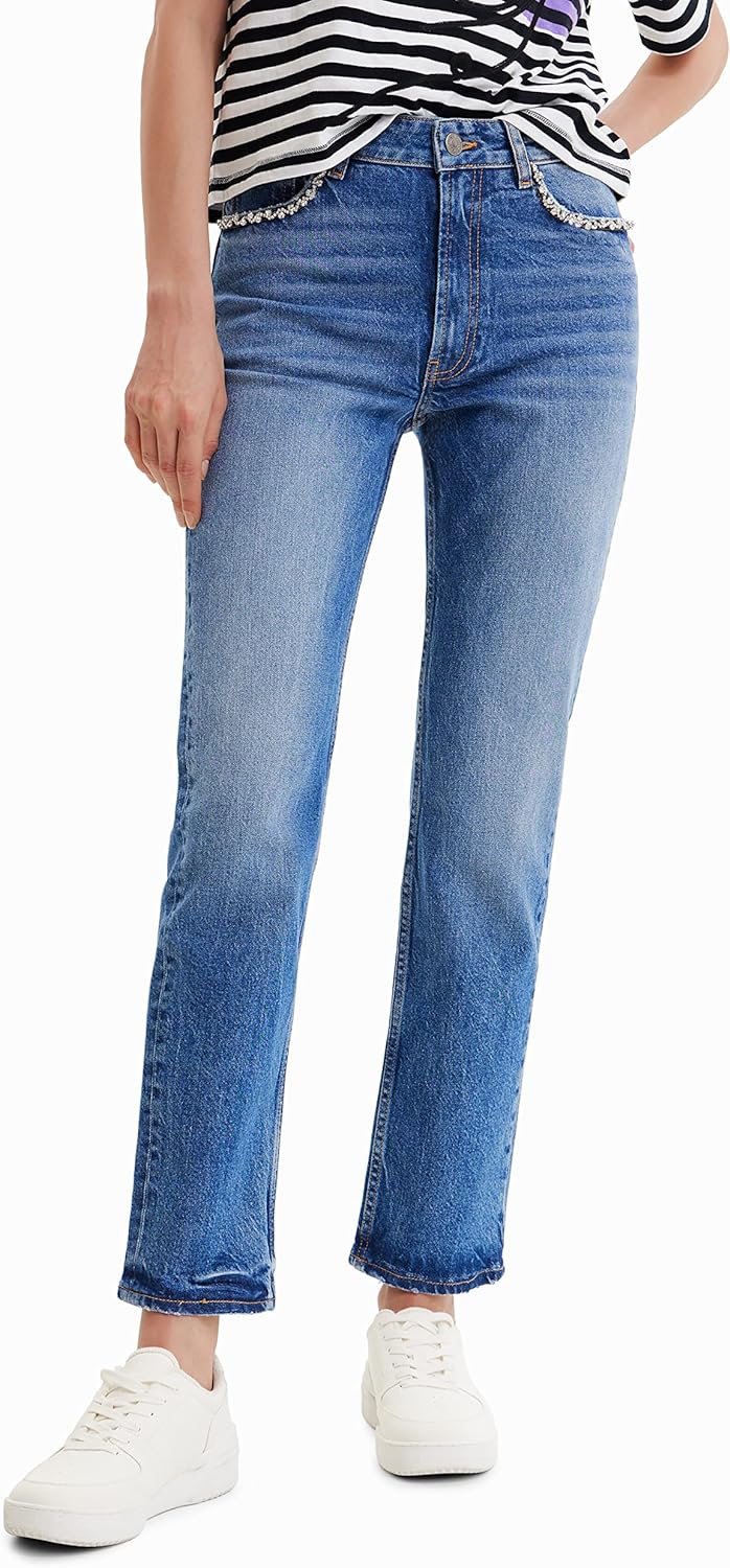 Desigual Damen Casual Pants 34 Blau, 34 Blau