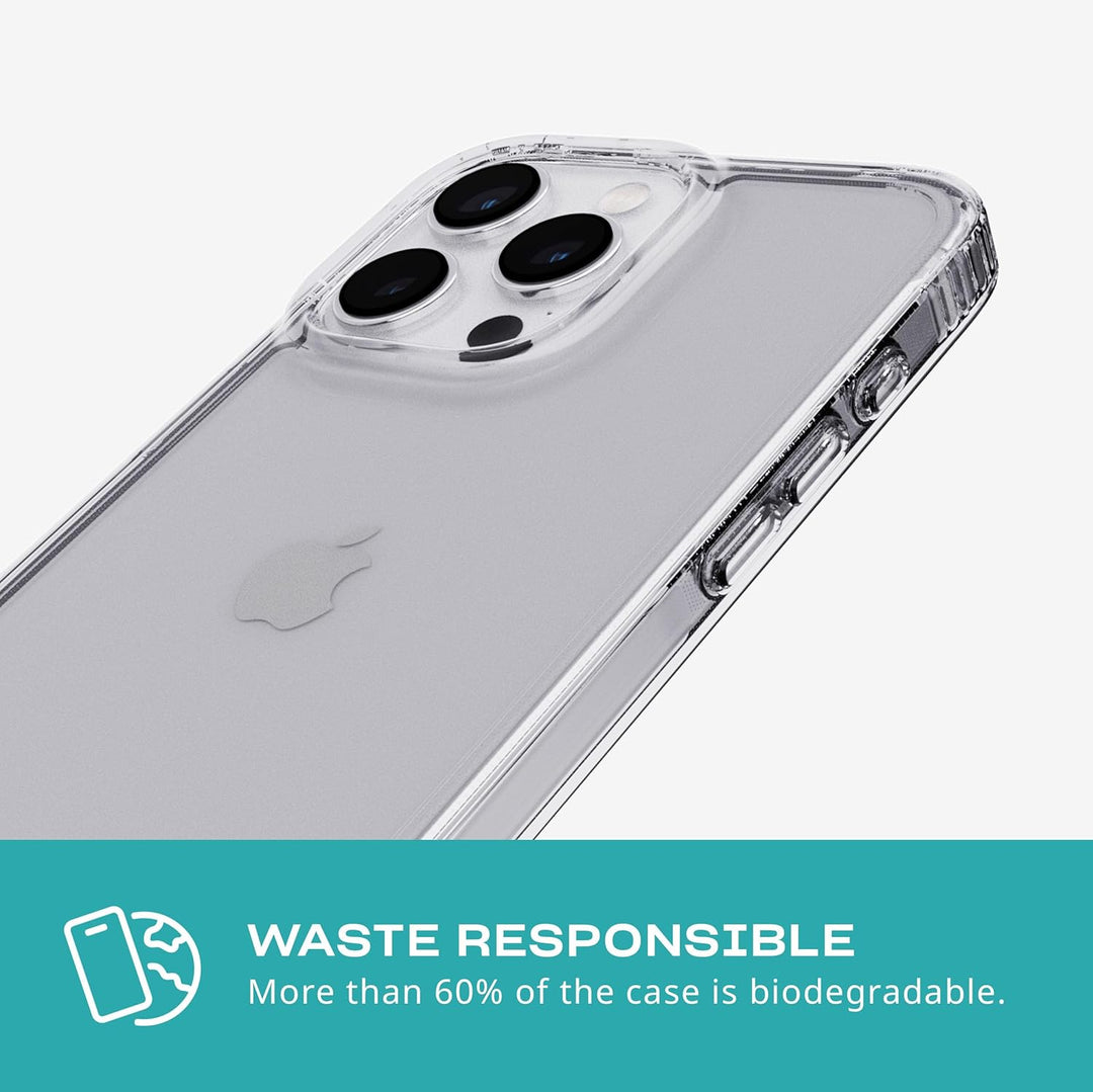 tech21 Evo Clear Hülle für iPhone 15 Pro – Aufprallschutz – transparent farblos, farblos