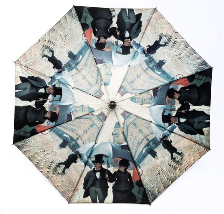LUCKYWEATHER Regenschirm Stockschirm Damen/Herren Motiv Rainy Day in Paris Holzstock I Stockregensch