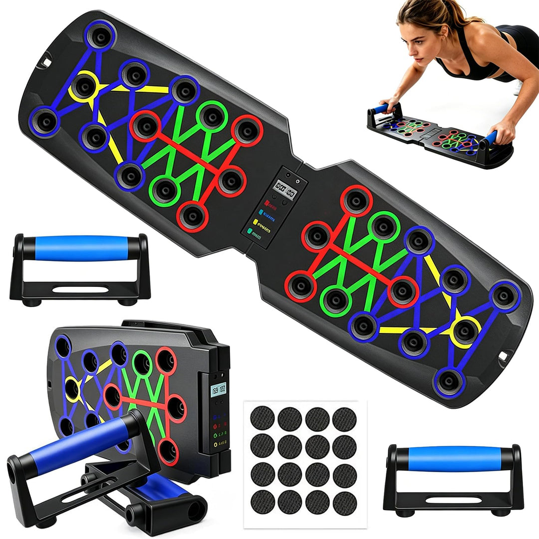 Wesoke Push Up Board 14 in 1 Multifunctional Liegestützständersystem für Männer, Frauen, tragbare Li