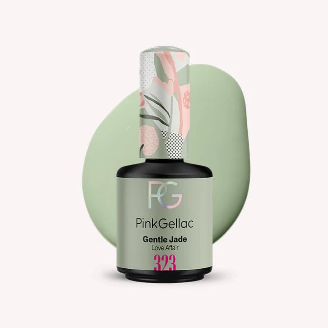 Pink Gellac UV Gel Nagellack - 323 Gentle Jade 15 ml - Lang Anhaltend UV Nagellack Grün - Gel UV für