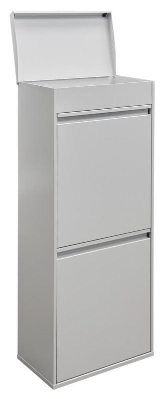 ARREGUI Top CR422-B Mülltrennsystem aus Stahl mit Aufbewahrungsbox mit Deckel | 3 Fächer Mülleimer f