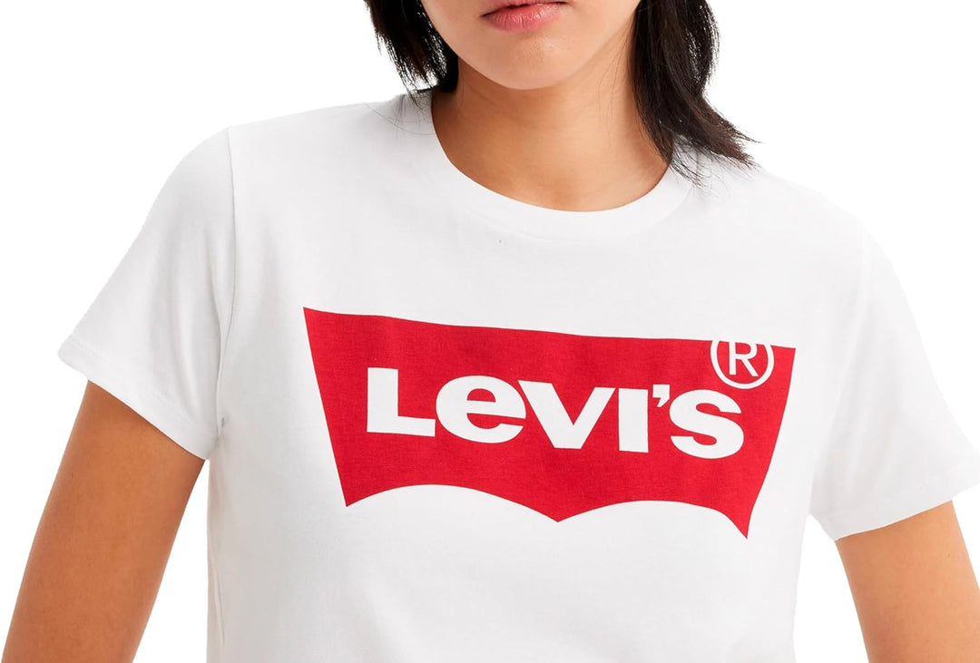 Levi's Damen The Perfect Tee T-Shirt, Large Batwing Logo XXS Batwing White, XXS Batwing White