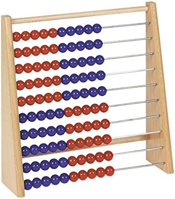 Betzold Holz-Rechenschieber 100 rot/blau - Rechenrahmen Grundschule Abakus Blau und Rot (Blue And Re