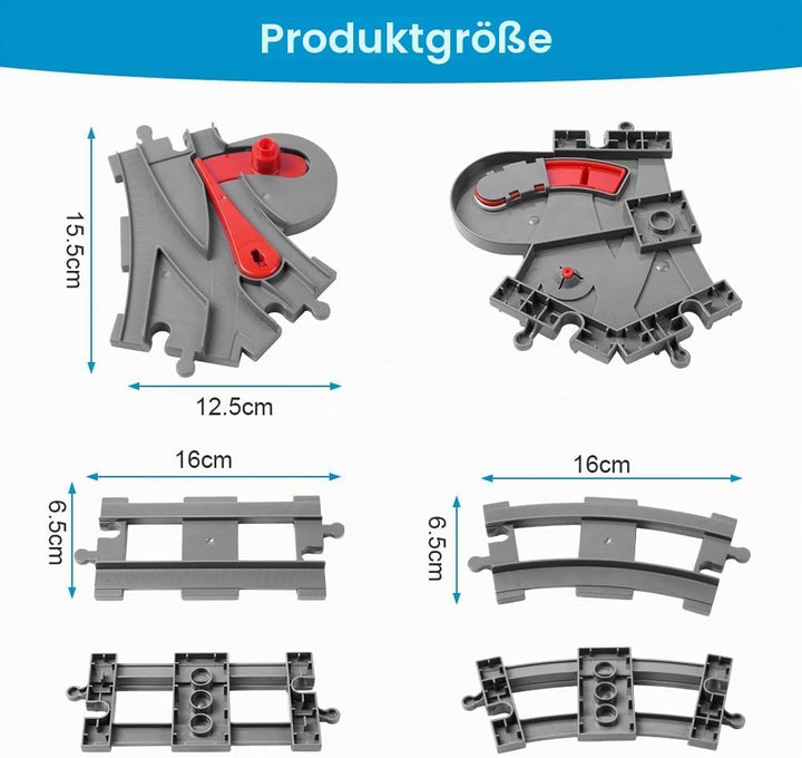HOTUT Bausteine Zug Schienen, 26 Stück City Zug Schienen, Bausteine Zug Schienen Set Kompatibel mit
