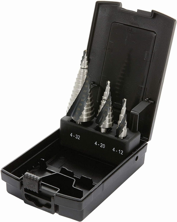 Proteco-Werkzeug® HSS Titan TIN TiALN Profi Stufenbohrer Konusbohrer Schälbohrer Metallbohrer Set 3-