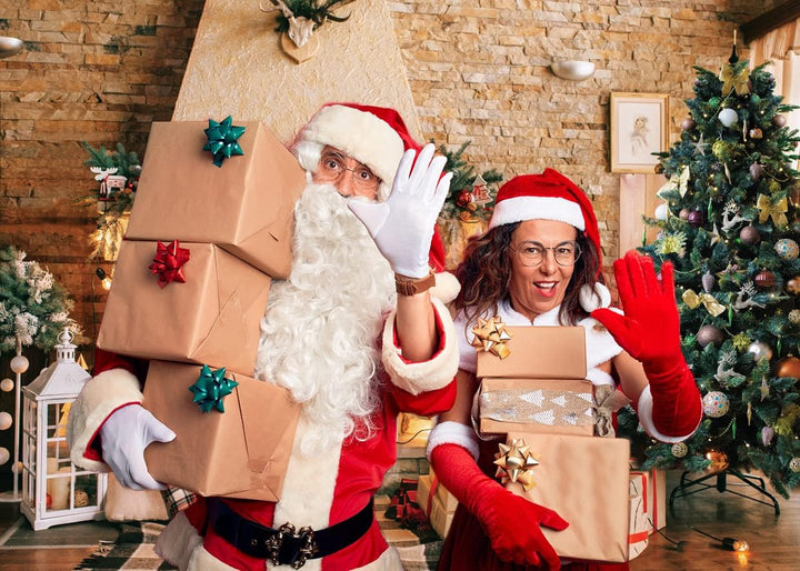 AIIKES 8x6FT Weihnachten Kulissen für Fotografie Weihnachten Kamin Foto Kulissen Vinyl Weihnachtsbau