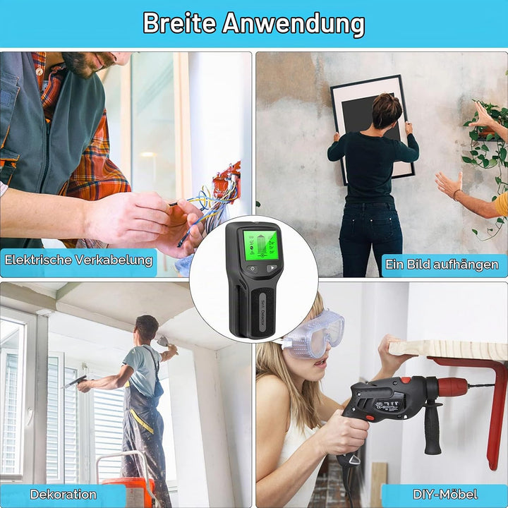 Leitungssuchgerät, 5 in 1 Leitungssucher Ortungsgerät Stromleitung Kabelfinder Strommessgerät Wand m