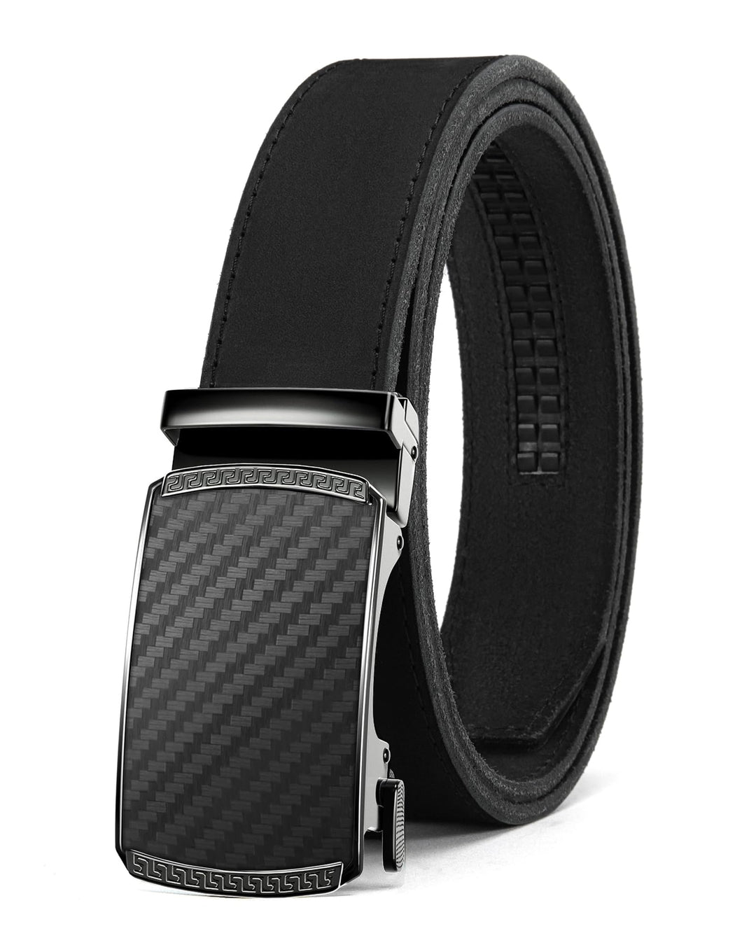 CHAOREN Gürtel Herren, Automatik Ledergürtel Herren 35mm ohne Löcher Taille 90-100cm (Gesamtlänge 11