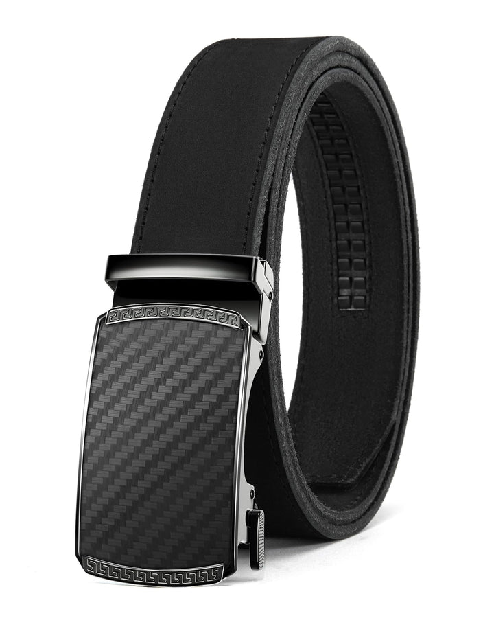 CHAOREN Gürtel Herren, Automatik Ledergürtel Herren 35mm ohne Löcher Taille 90-100cm (Gesamtlänge 11