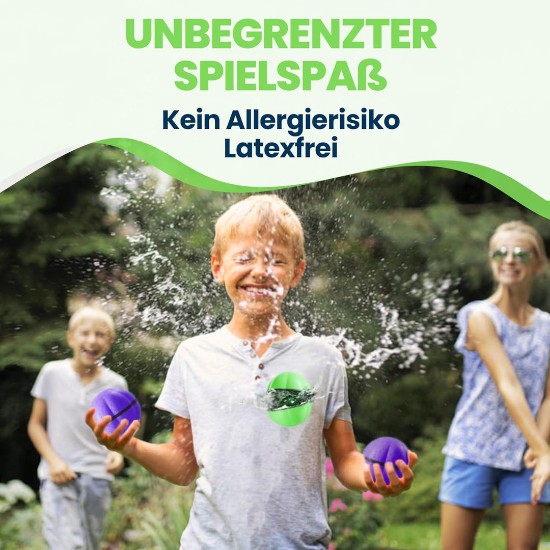 12x Wasserbomben wiederverwendbar in 2 starken Team-Farben [in 1 Sekunde befüllt] - Premium Silikon