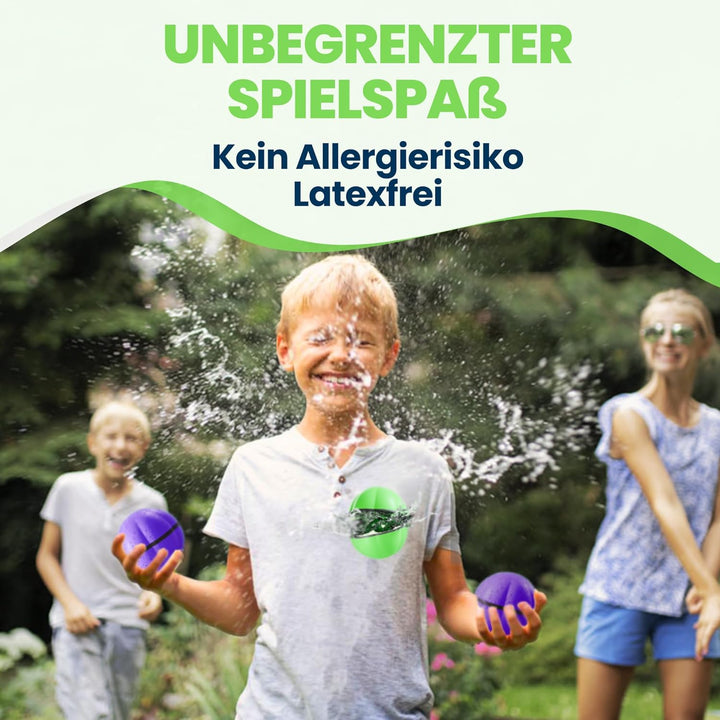 12x Wasserbomben wiederverwendbar in 2 starken Team-Farben [in 1 Sekunde befüllt] - Premium Silikon