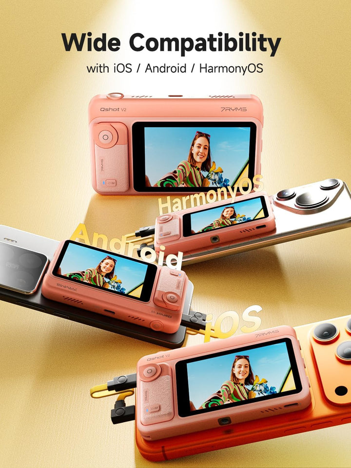 7RYMS Qshot V2 Selfie-Monitor-Bildschirm für iPhone &amp; Android (Rosa) Pink, Pink