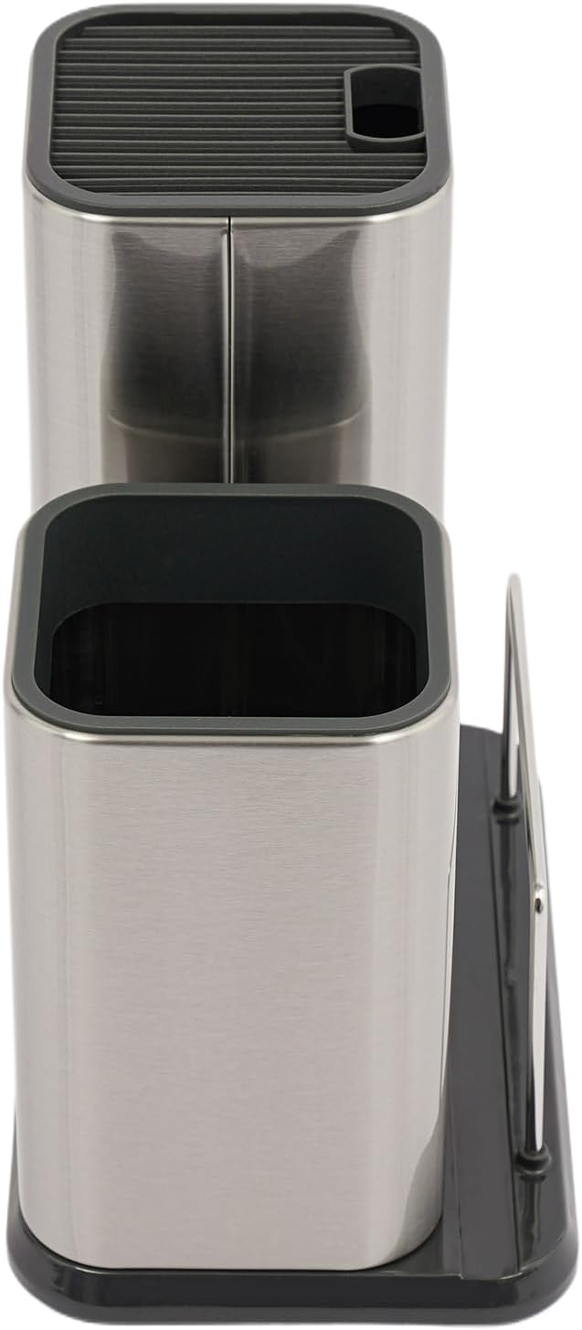 2 in 1 Messerblock ohne Messer, Mit Schlitzen und multifunktionalem Lagerregal, Suitable for kitchen
