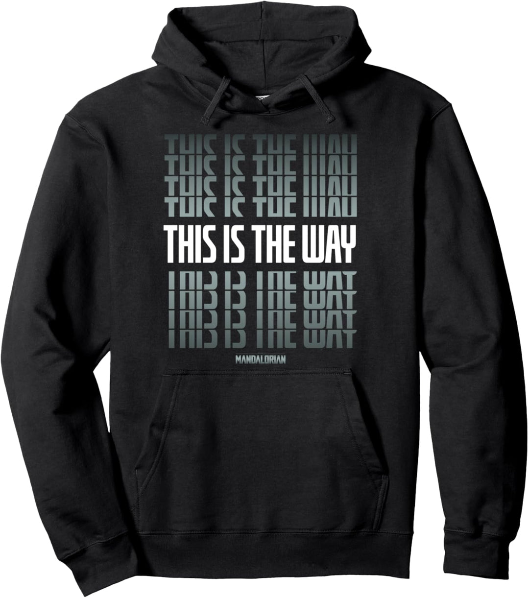 Star Wars Mandalorian Stacked This Is The Way Grey & White Pullover Hoodie