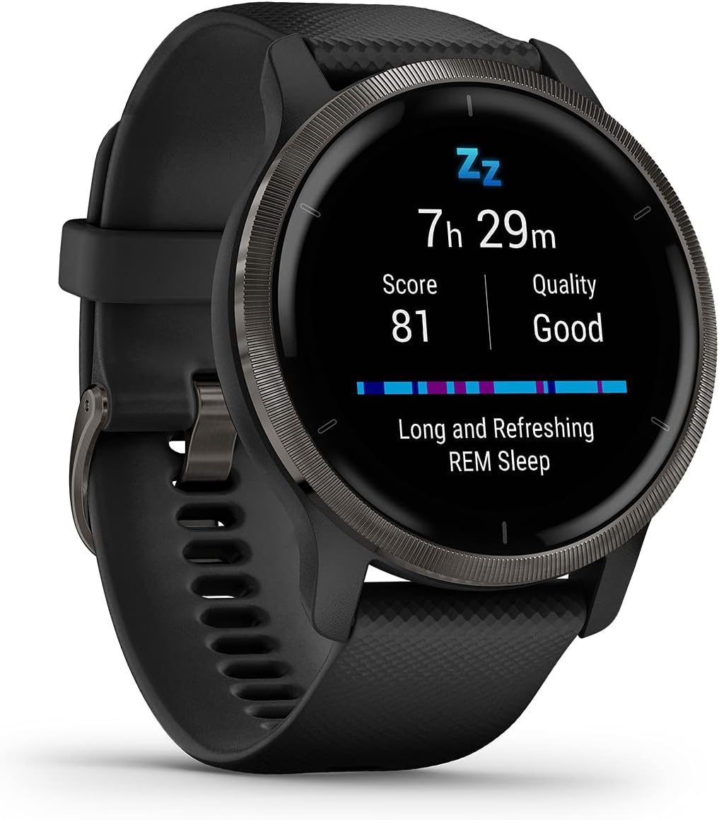 Garmin Venu 2 – GPS-Fitness-Smartwatch mit ultrascharfem 1,3“ AMOLED-Touchdisplay, umfassenden und G