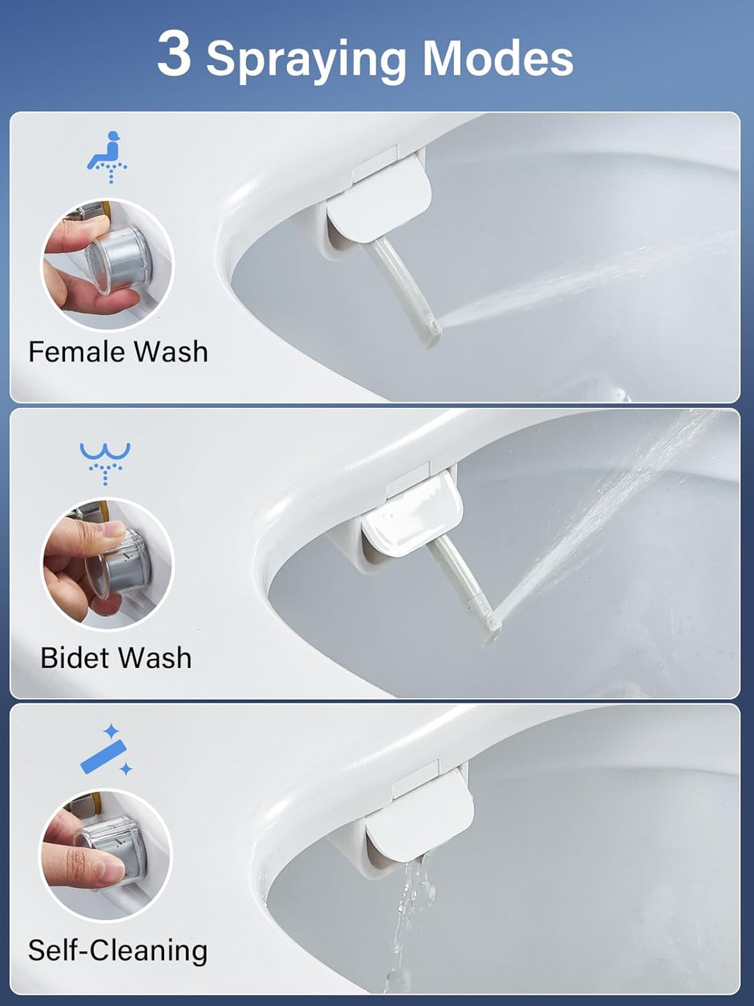 Toilettendeckel mit Bidet,YEAUPE PRO WC Sitze mit Absenkautomatik, nicht elektrisch, mit selbstreini