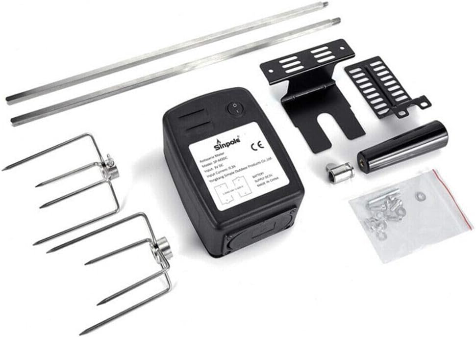 Elektrischer Edelstahl-Grillspiess, Grillspiess für den Hausgebrauch, mit um 360° Verstellbarer Dreh