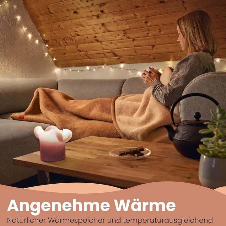Ritter Decken Alpaka Decke weich Lima Star 150x220 cm Creme/Kamel 100% feinstes Alpaka (ungefärbt) a