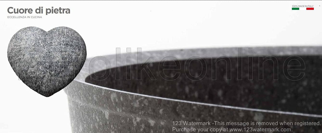 ACCADEMIA MUGNANO KOCHTOPF mit 2 GRIFFEN, AUS STEIN, ALUMINIUM, ANTIHAFTBESCHICHTET, 28 cm, 100 %HER