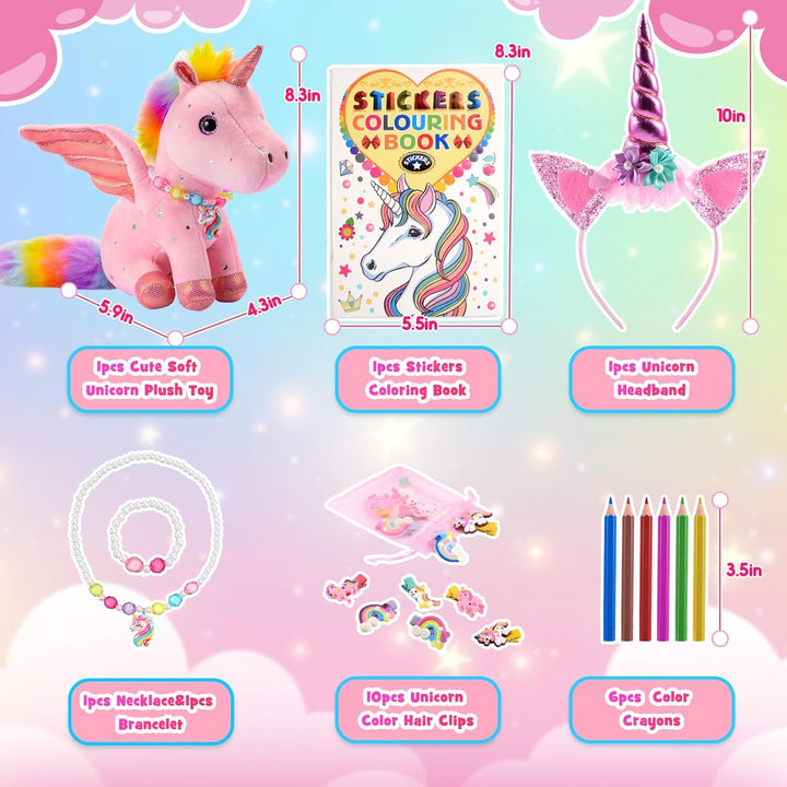 Einhorn Geschenke für Mädchen, Einhorn Spielzeug ab 4 5 6 7 8 Jahre Mädchen Kuscheltier Geschenke (R