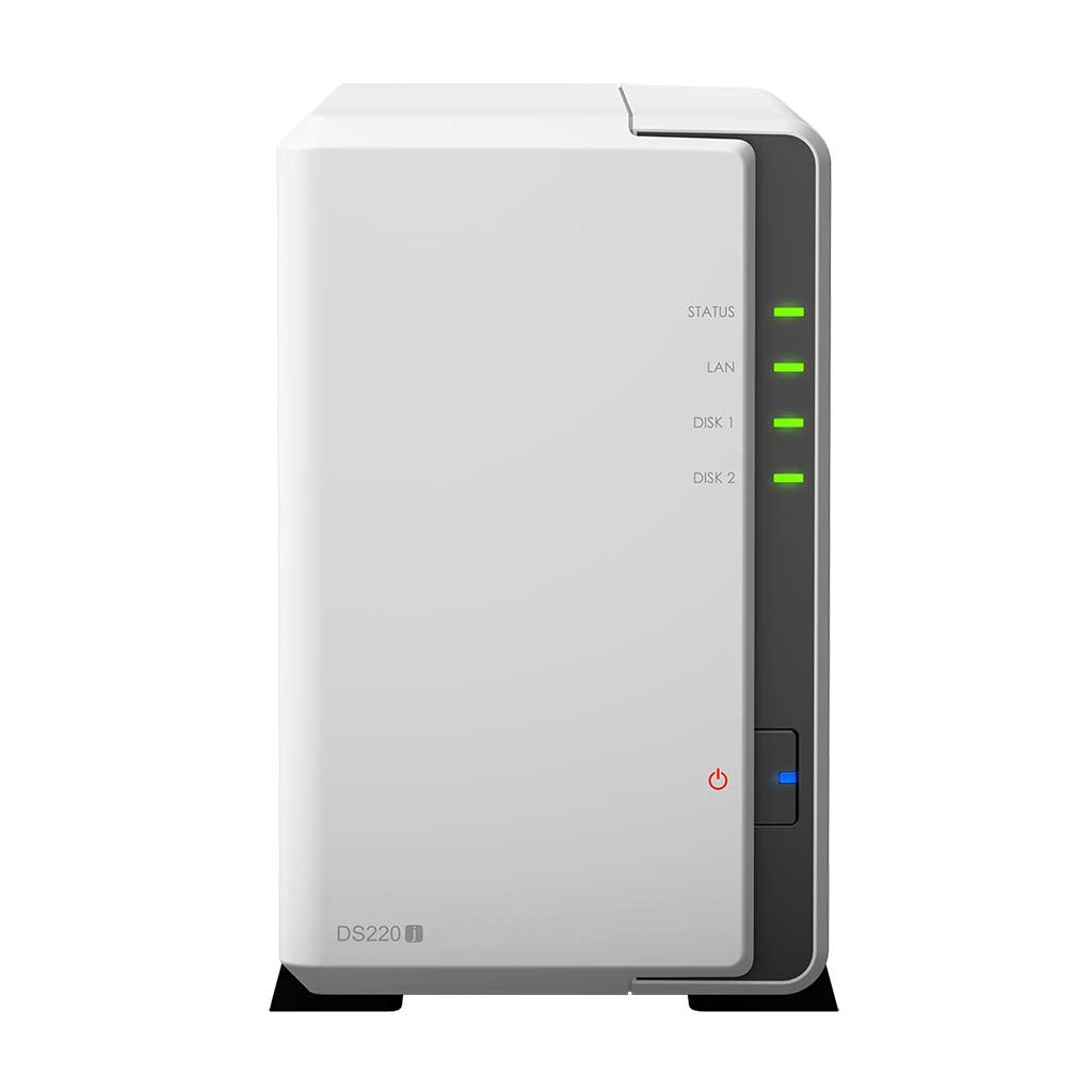 Synology DS220j 2TB 2 Bay Desktop NAS Solution, Installed with 2 x 1TB Western Digital Red Drives We