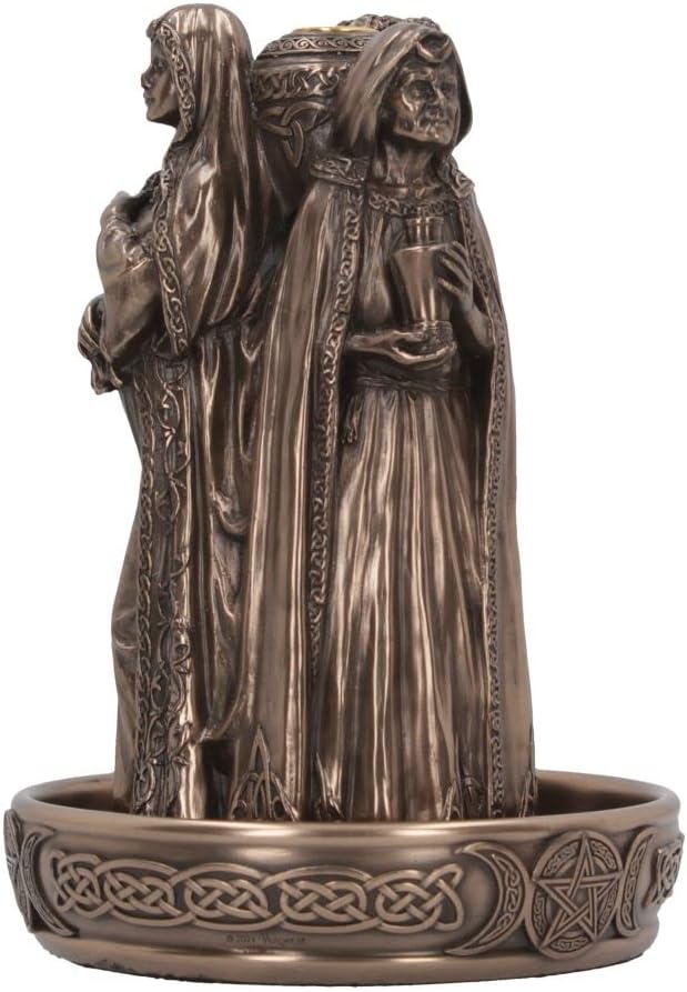 Nemesis Now Triple Goddess Rückfluss-Räuchergefäss, Bronze, 18 cm