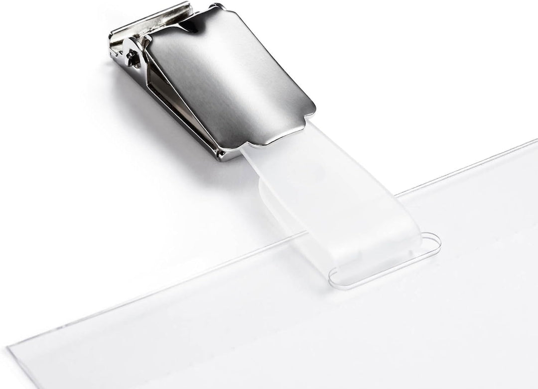 Durable Namensschild (mit Clip, 60 x 90 mm, Kunststoff) Packung à 25 Stück, transparent, 800319 60 x