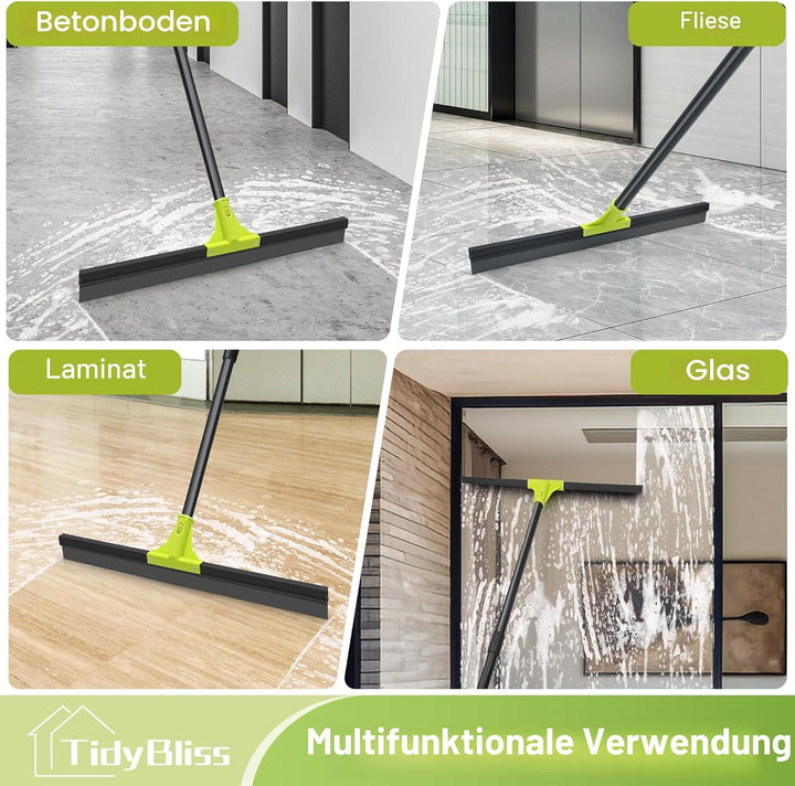 TidyBliss Wasserschieber Bodenabzieher 60 cm, Wasser Abzieher Boden mit Teleskopisc Stiel 158 cm, Wa