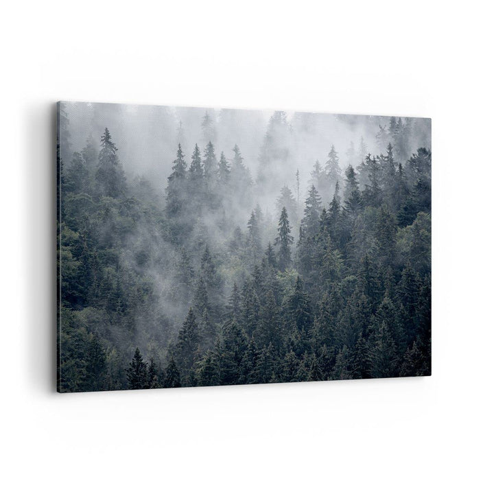 Bilder auf Leinwand 100x70cm Leinwandbild mit Rahmen Wald Baum Natur Gross Wanddeko Bild Schlafzimme