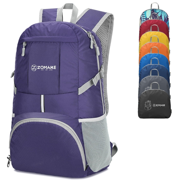 ZOMAKE 35 L Leicht Faltbarer Rucksack Packbare Backpacks, Kleiner Rucksäcke Wanderrucksack Wasserdic