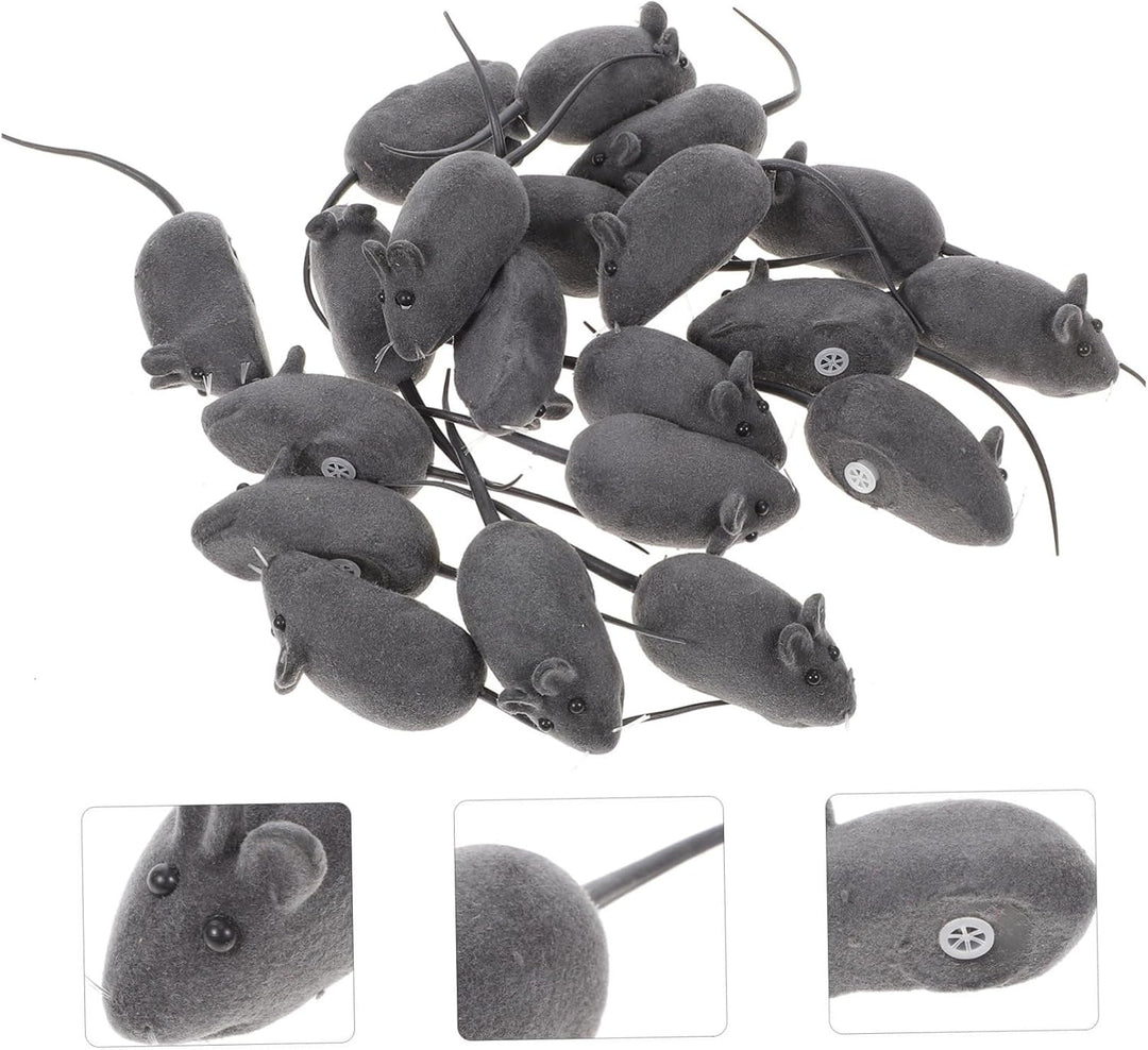 Garneck 20 StüCk Katzenspielzeug Maus Aus Vinyl Mit Quietscher - Interaktive SpielmäUse FüR Katzen U