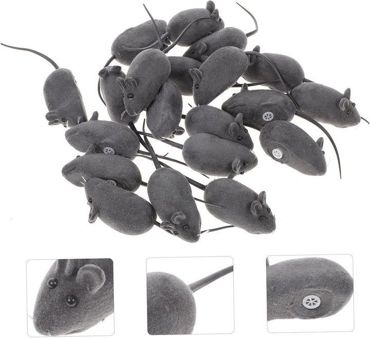 Garneck 20 StüCk Katzenspielzeug Maus Aus Vinyl Mit Quietscher - Interaktive SpielmäUse FüR Katzen U