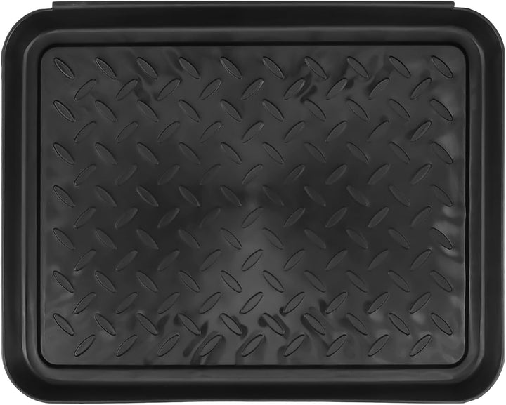 6 Stück Kunststoffe Schuhabtropfschalen, 35 x 27.5 x 3 cm Schwarz Schuhablage, Multifunktional Schuh