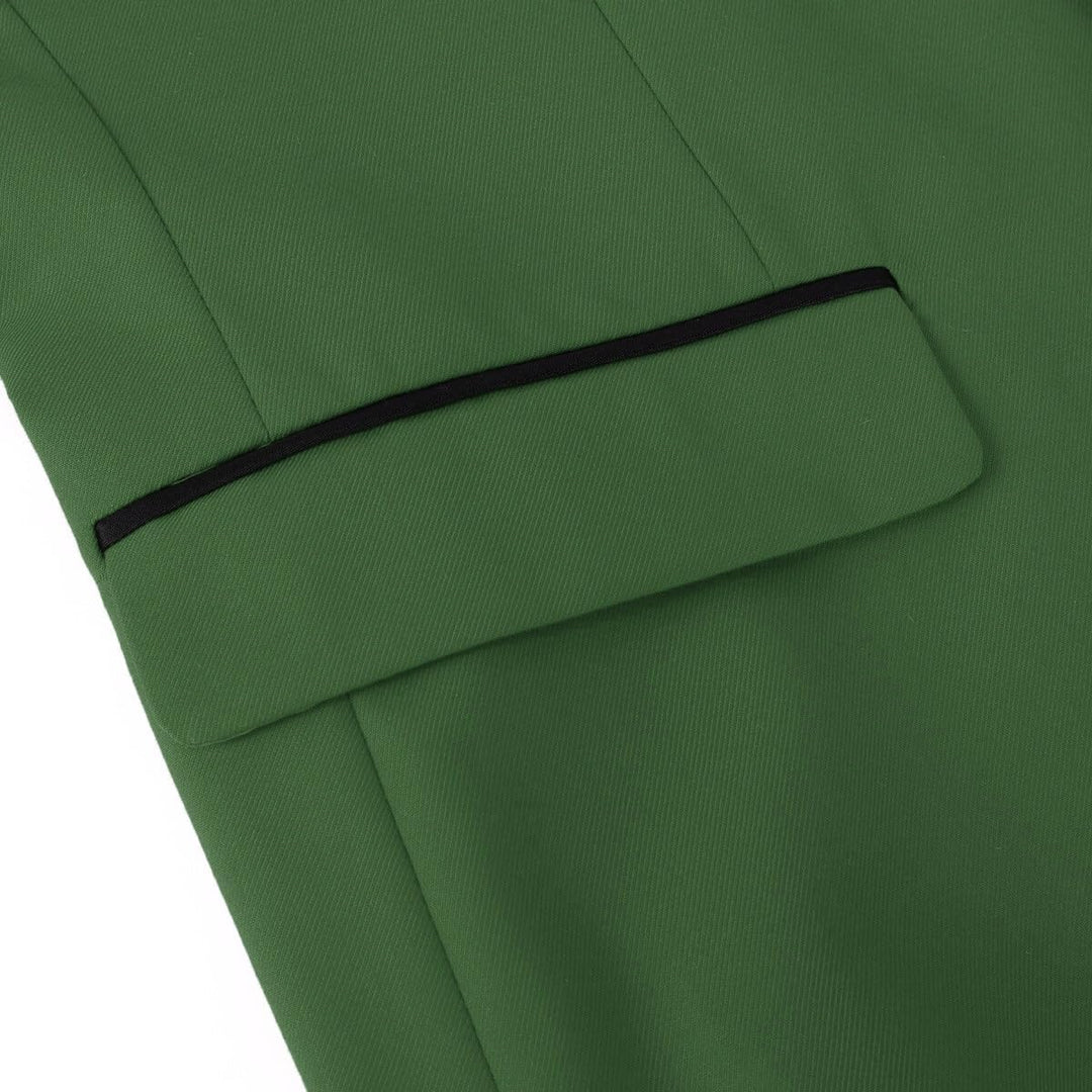 Sliktaa Herren Anzug 3 Teilig Slim Fit Reihe Einfarbig Stoff Business Shawl Kragen Klassisch Tunika