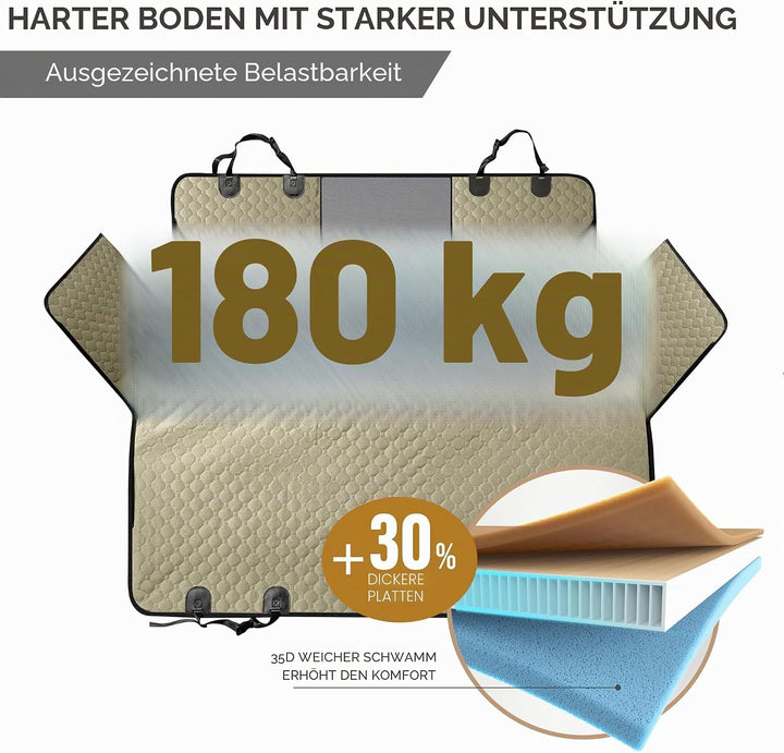 SHARLOVY XL LKW-Rücksitzverlängerung für Hunde, grosse Harte Unterseite, Hundeautositzbezug für Rück