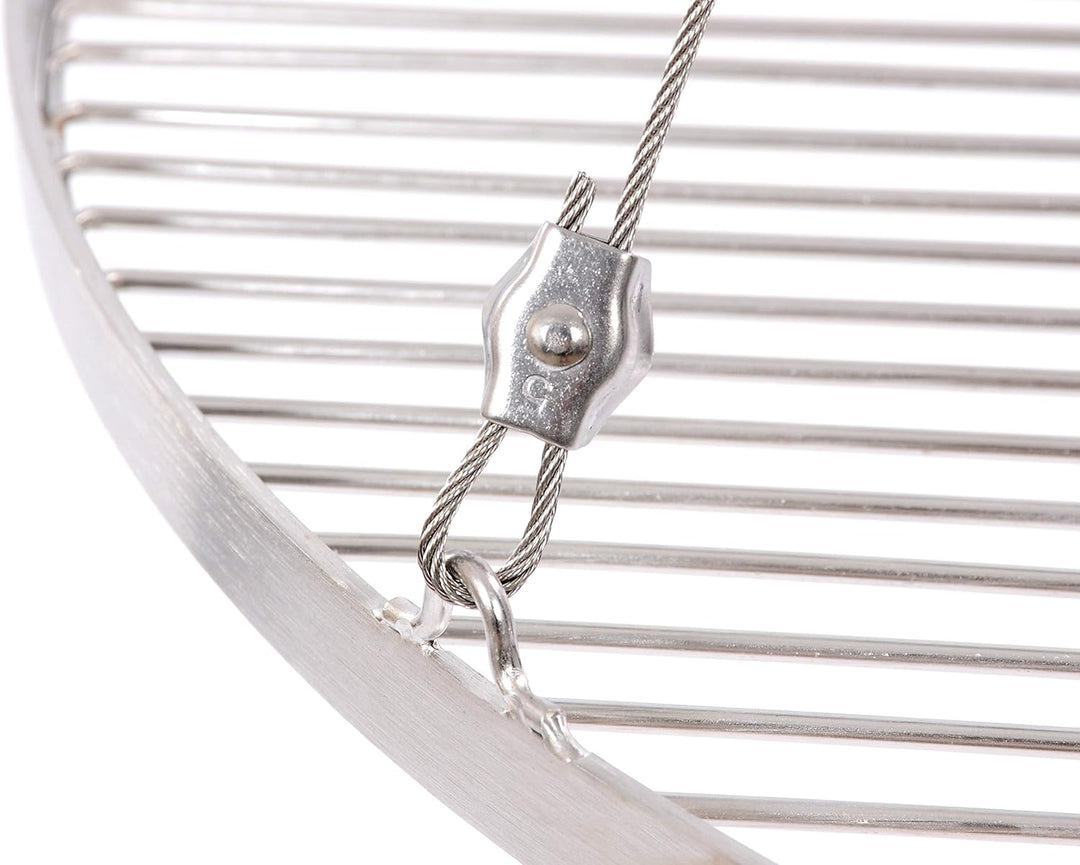 80 cm Grillrost Edelstahl für Schwenkgrill 3 Bein BBQ Grill Rost mit Seil 14 mm Stababstand