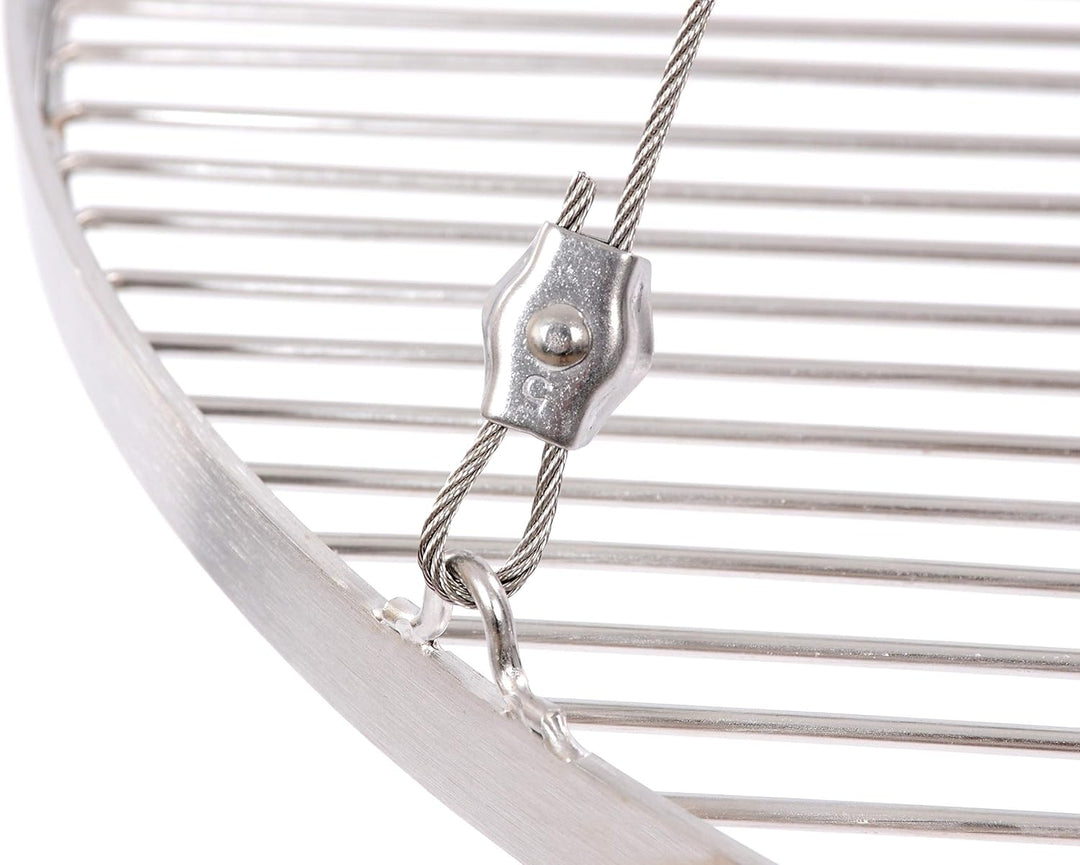 65 cm Grillrost Edelstahl für Schwenkgrill 3 Bein BBQ Grill Rost mit Seil 14 mm Stababstand