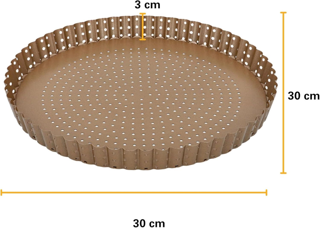 Birkmann, Laib & Seele, perforierte Quiche-, Tarte- und Pizzaform, Ø 30 cm, Backform mit losem Hebeb