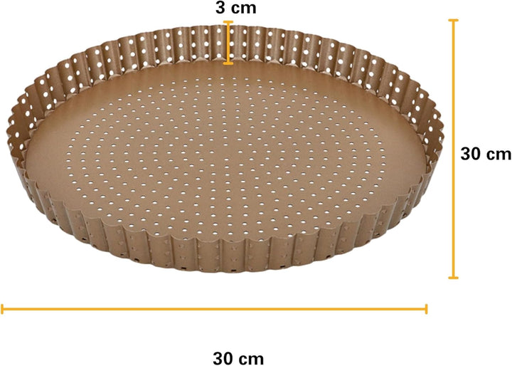 Birkmann, Laib & Seele, perforierte Quiche-, Tarte- und Pizzaform, Ø 30 cm, Backform mit losem Hebeb