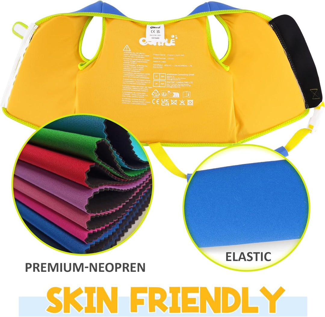 OSHYLE Kinder Schwimmweste - Jungen Mädchen Neopren Schwimmen Jacke Kleinkind Schwimmen Floating Neo