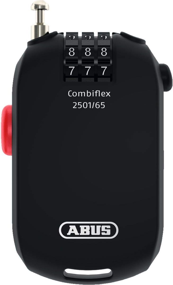 ABUS Spezialschloss Combiflex 2501/65 - Geeignet als Gepäcksicherung, Skischloss, Helmsicherung - mi