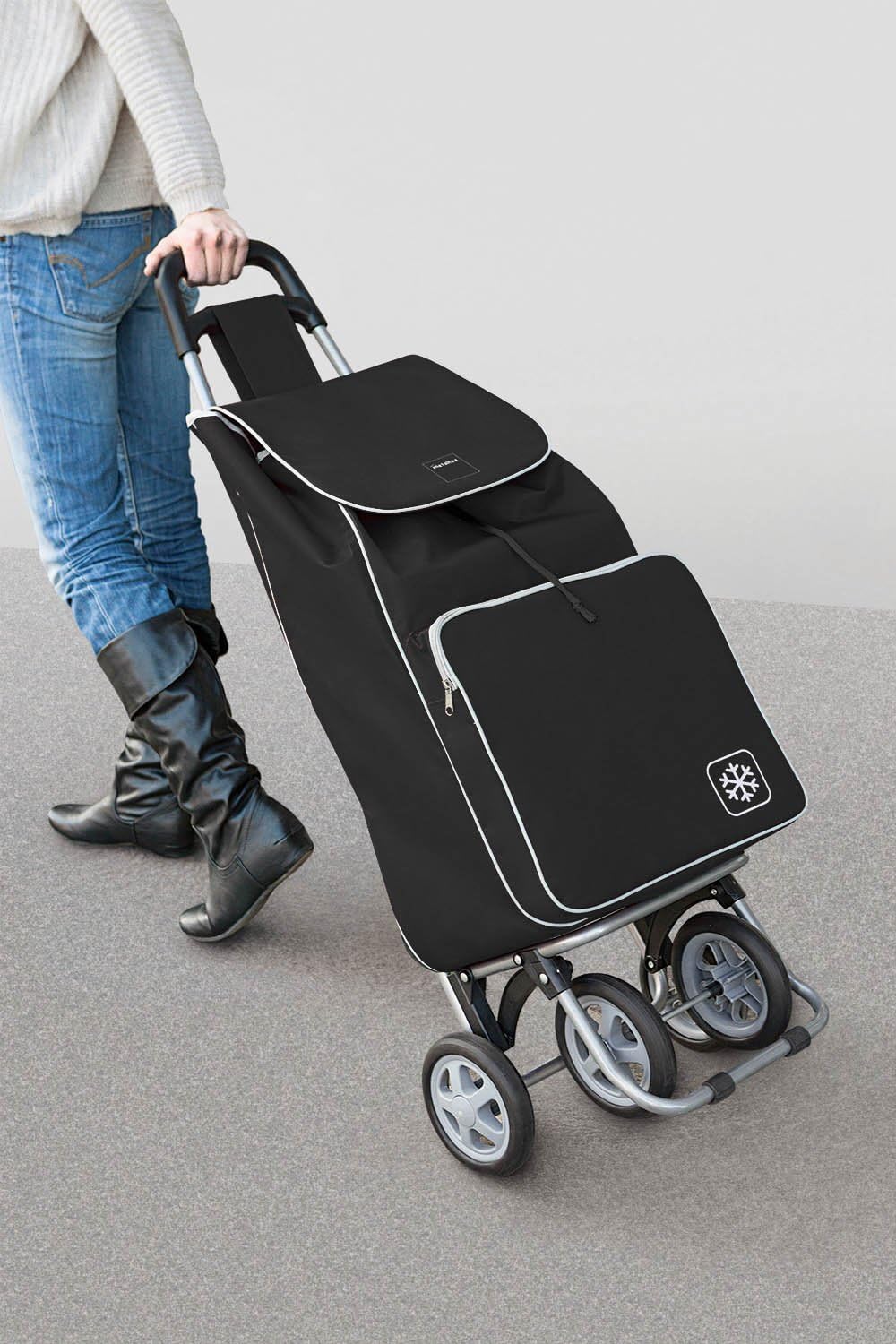 METALTEX CARRO COMPRA 4R. Bolsa FRIGO 'Aloe' Negro, Detailed in The Description, schwarz, Zentimeter