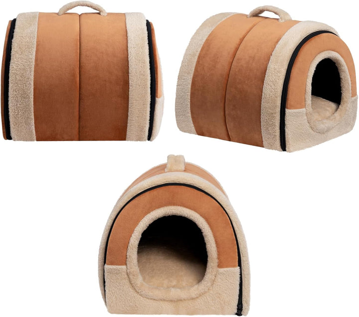Hollypet Katzenbett Kleines Hundebett, 2-in-1 Faltbare Haustierbett für Katzen &amp; Kleine Hunde, Warme